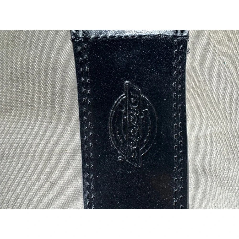 Dickies Mens Black Genuine Leather Belt Silver Buckle Size 3X 50-52 Workwear